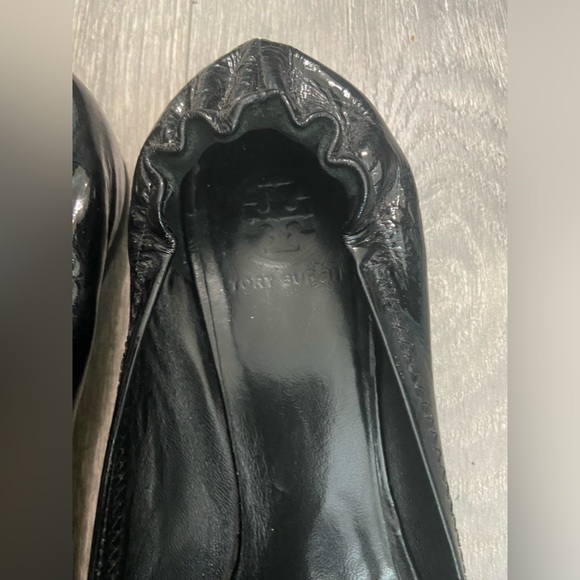 Tory Burch Minnie Travel Ballet Flats Black Patent Leather Women’s Size 11 - Picture 5 of 12